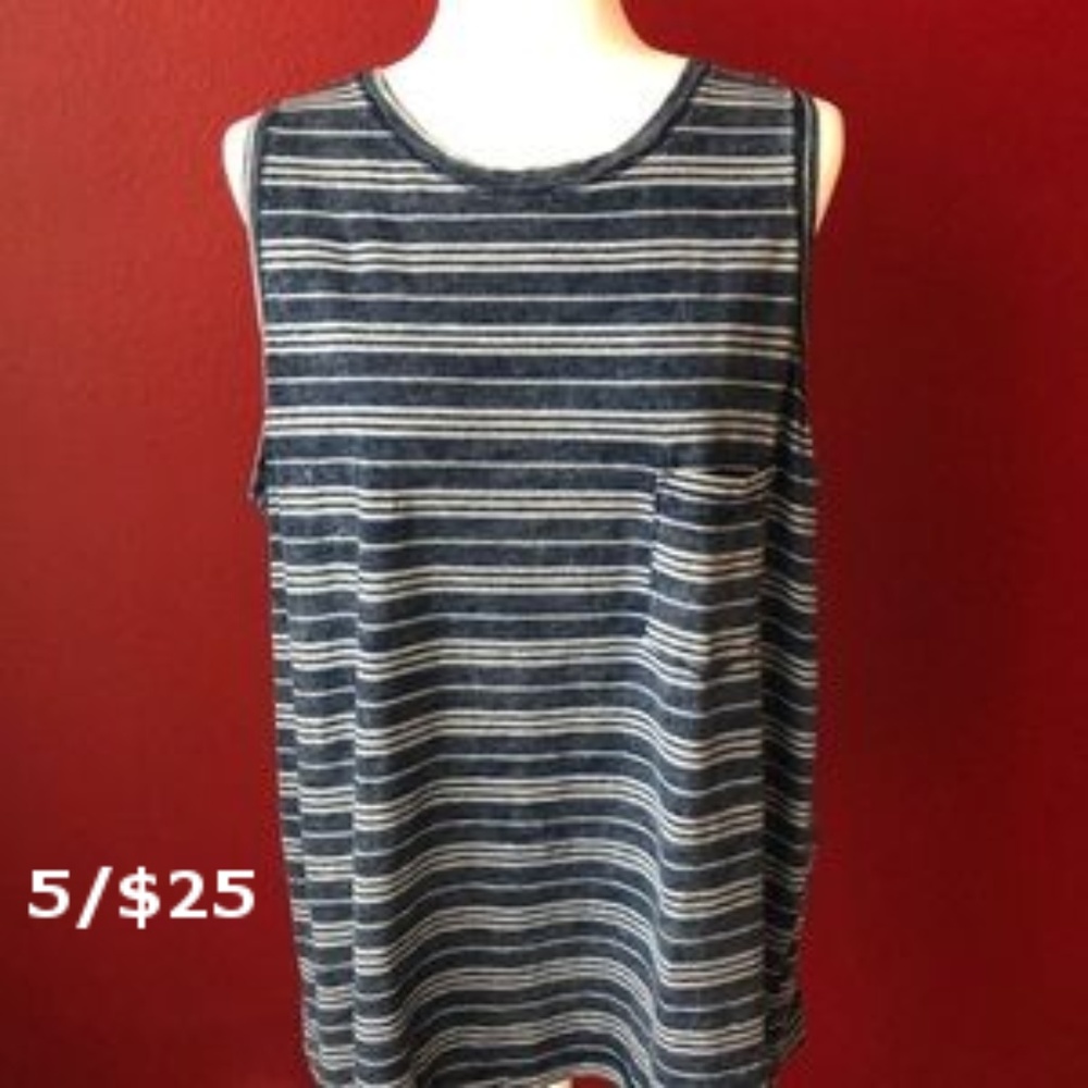 Universal Thread Denim Blue & White Stripe Tank
